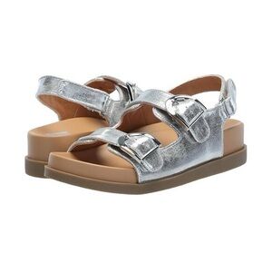 Dolce Vita Alda Sandal Silver Metallic Buckle Flat Platform